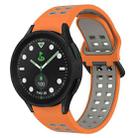For Samsung Galaxy watch 5 Pro Golf Edition Two-Color Breathable Silicone Watch Band(Orange + Gray) - 1