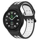 For Samsung Galaxy watch 5 Pro Golf Edition Two-Color Breathable Silicone Watch Band(Black + White) - 1