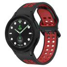 For Samsung Galaxy watch 5 Pro Golf Edition Two-Color Breathable Silicone Watch Band(Black + Red) - 1