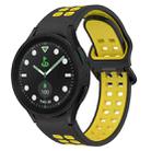 For Samsung Galaxy watch 5 Pro Golf Edition Two-Color Breathable Silicone Watch Band(Black + Yellow) - 1
