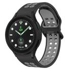 For Samsung Galaxy watch 5 Pro Golf Edition Two-Color Breathable Silicone Watch Band(Black + Gray) - 1