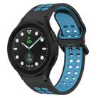 For Samsung Galaxy watch 5 Pro Golf Edition Two-Color Breathable Silicone Watch Band(Black + Blue) - 1
