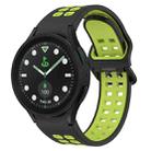 For Samsung Galaxy watch 5 Pro Golf Edition Two-Color Breathable Silicone Watch Band(Black + Green) - 1