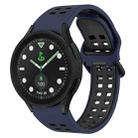 For Samsung Galaxy watch 5 Pro Golf Edition Two-Color Breathable Silicone Watch Band(Midnight Blue + Black) - 1