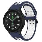 For Samsung Galaxy watch 5 Pro Golf Edition Two-Color Breathable Silicone Watch Band(Midnight Blue + White) - 1