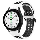 For Samsung Galaxy watch 5 Golf Edition Two-Color Breathable Silicone Watch Band(White + Black) - 1