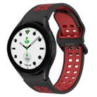 For Samsung Galaxy watch 5 Golf Edition Two-Color Breathable Silicone Watch Band(Black + Red) - 1