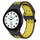 For Samsung Galaxy watch 5 Golf Edition Two-Color Breathable Silicone Watch Band(Black + Yellow) - 1