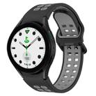 For Samsung Galaxy watch 5 Golf Edition Two-Color Breathable Silicone Watch Band(Black + Gray) - 1