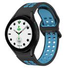 For Samsung Galaxy watch 5 Golf Edition Two-Color Breathable Silicone Watch Band(Black + Blue) - 1