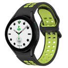 For Samsung Galaxy watch 5 Golf Edition Two-Color Breathable Silicone Watch Band(Black + Green) - 1