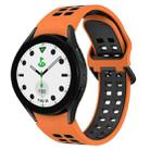 For Samsung Galaxy watch 5 Golf Edition Two-Color Breathable Silicone Watch Band(Orange + Black) - 1