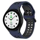 For Samsung Galaxy watch 5 Golf Edition Two-Color Breathable Silicone Watch Band(Midnight Blue + Black) - 1