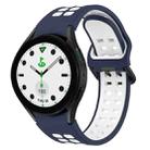 For Samsung Galaxy watch 5 Golf Edition Two-Color Breathable Silicone Watch Band(Midnight Blue + White) - 1