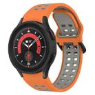 For Samsung Galaxy Watch 5 Pro  45mm Two-Color Breathable Silicone Watch Band(Orange + Gray) - 1