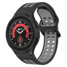 For Samsung Galaxy Watch 5 Pro  45mm Two-Color Breathable Silicone Watch Band(Black + Gray) - 1