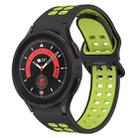 For Samsung Galaxy Watch 5 Pro  45mm Two-Color Breathable Silicone Watch Band(Black + Green) - 1