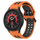 For Samsung Galaxy Watch 5 Pro  45mm Two-Color Breathable Silicone Watch Band(Orange + Black) - 1