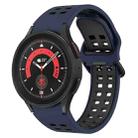 For Samsung Galaxy Watch 5 Pro  45mm Two-Color Breathable Silicone Watch Band(Midnight Blue + Black) - 1