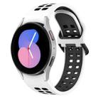 For Samsung Galaxy Watch 5  40mm Two-Color Breathable Silicone Watch Band(White + Black) - 1