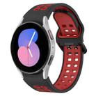 For Samsung Galaxy Watch 5  40mm Two-Color Breathable Silicone Watch Band(Black + Red) - 1