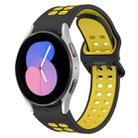 For Samsung Galaxy Watch 5  40mm Two-Color Breathable Silicone Watch Band(Black + Yellow) - 1