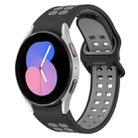 For Samsung Galaxy Watch 5  40mm Two-Color Breathable Silicone Watch Band(Black + Gray) - 1