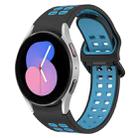 For Samsung Galaxy Watch 5  40mm Two-Color Breathable Silicone Watch Band(Black + Blue) - 1