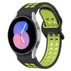 For Samsung Galaxy Watch 5  40mm Two-Color Breathable Silicone Watch Band(Black + Green) - 1