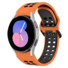 For Samsung Galaxy Watch 5  40mm Two-Color Breathable Silicone Watch Band(Orange + Black) - 1