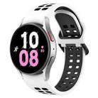 For Samsung Galaxy Watch 5  44mm Two-Color Breathable Silicone Watch Band(White + Black) - 1