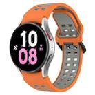 For Samsung Galaxy Watch 5  44mm Two-Color Breathable Silicone Watch Band(Orange + Gray) - 1