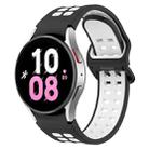 For Samsung Galaxy Watch 5  44mm Two-Color Breathable Silicone Watch Band(Black + White) - 1