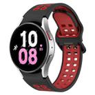 For Samsung Galaxy Watch 5  44mm Two-Color Breathable Silicone Watch Band(Black + Red) - 1