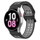 For Samsung Galaxy Watch 5  44mm Two-Color Breathable Silicone Watch Band(Black + Gray) - 1