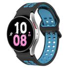 For Samsung Galaxy Watch 5  44mm Two-Color Breathable Silicone Watch Band(Black + Blue) - 1