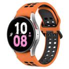 For Samsung Galaxy Watch 5  44mm Two-Color Breathable Silicone Watch Band(Orange + Black) - 1