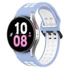 For Samsung Galaxy Watch 5  44mm Two-Color Breathable Silicone Watch Band(Light Blue + White) - 1