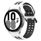 For Samsung Galaxy Watch 4 44mm Two-Color Breathable Silicone Watch Band(White + Black) - 1