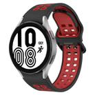 For Samsung Galaxy Watch 4 44mm Two-Color Breathable Silicone Watch Band(Black + Red) - 1