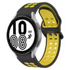 For Samsung Galaxy Watch 4 44mm Two-Color Breathable Silicone Watch Band(Black + Yellow) - 1