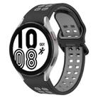 For Samsung Galaxy Watch 4 44mm Two-Color Breathable Silicone Watch Band(Black + Gray) - 1