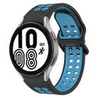 For Samsung Galaxy Watch 4 44mm Two-Color Breathable Silicone Watch Band(Black + Blue) - 1