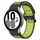 For Samsung Galaxy Watch 4 44mm Two-Color Breathable Silicone Watch Band(Black + Green) - 1