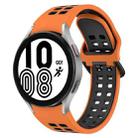 For Samsung Galaxy Watch 4 44mm Two-Color Breathable Silicone Watch Band(Orange + Black) - 1