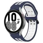 For Samsung Galaxy Watch 4 44mm Two-Color Breathable Silicone Watch Band(Midnight Blue + White) - 1