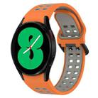 For Samsung Galaxy Watch 4 40mm Two-Color Breathable Silicone Watch Band(Orange + Gray) - 1