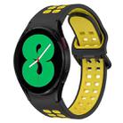For Samsung Galaxy Watch 4 40mm Two-Color Breathable Silicone Watch Band(Black + Yellow) - 1