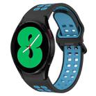 For Samsung Galaxy Watch 4 40mm Two-Color Breathable Silicone Watch Band(Black + Blue) - 1