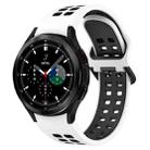 For Samsung  Galaxy Watch 4 Classic 46mm Two-Color Breathable Silicone Watch Band(White + Black) - 1